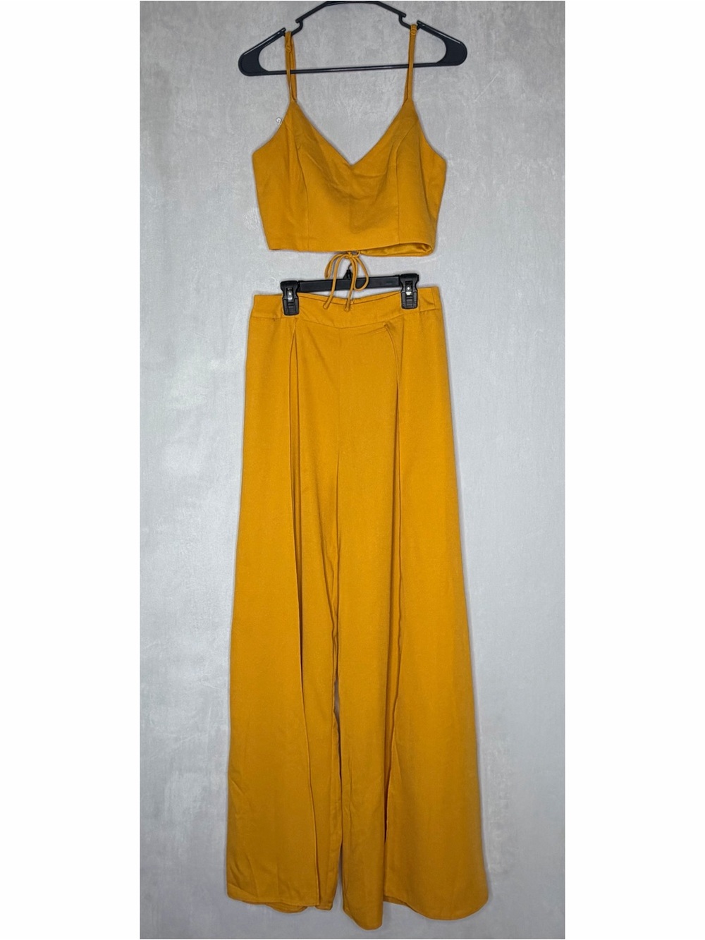 Lulu’s Out Tonight Mustard Yellow Two Piece Jumpsuit - Picture 4 of 10